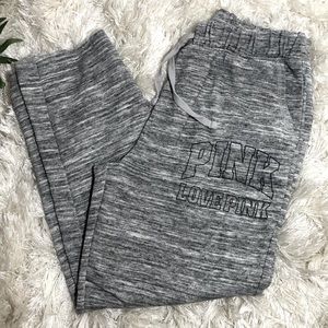 Pink Heather Gray Cropped Sweatpants